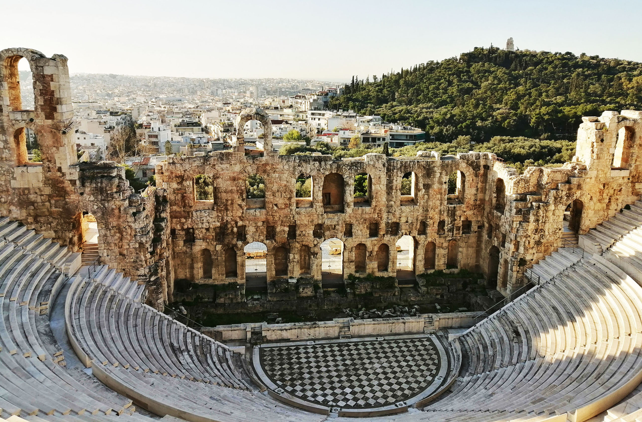 Roman amphitheatre located close to the Acropolis, Athens.Popular setting for musical performances.
