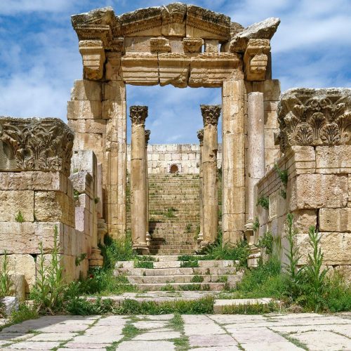 Roman temple entrance, Jordan